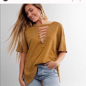 Free People Azalea top Green Olive M